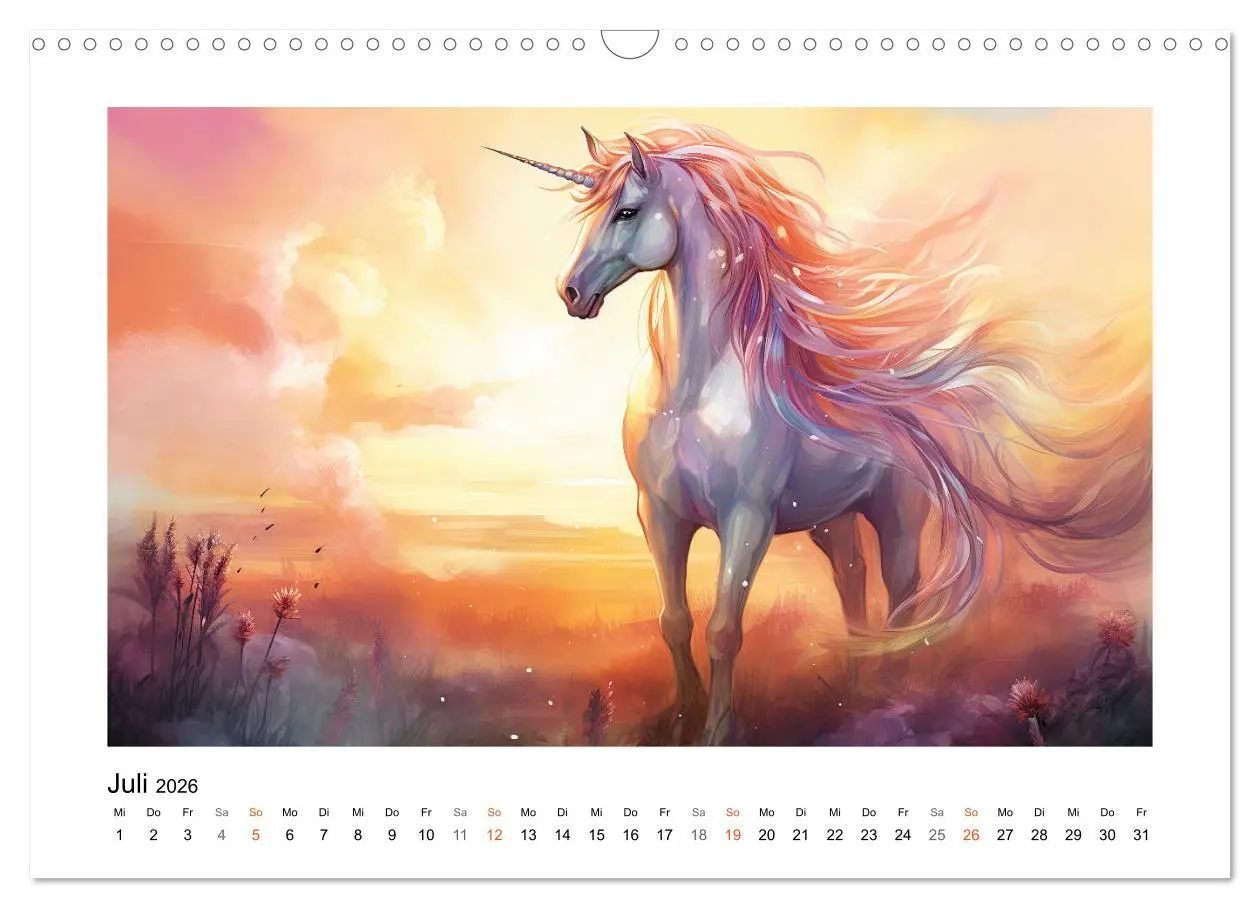 Bild: 9783457513750 | Geliebte Einhörner (Wandkalender 2026 DIN A3 quer), CALVENDO...