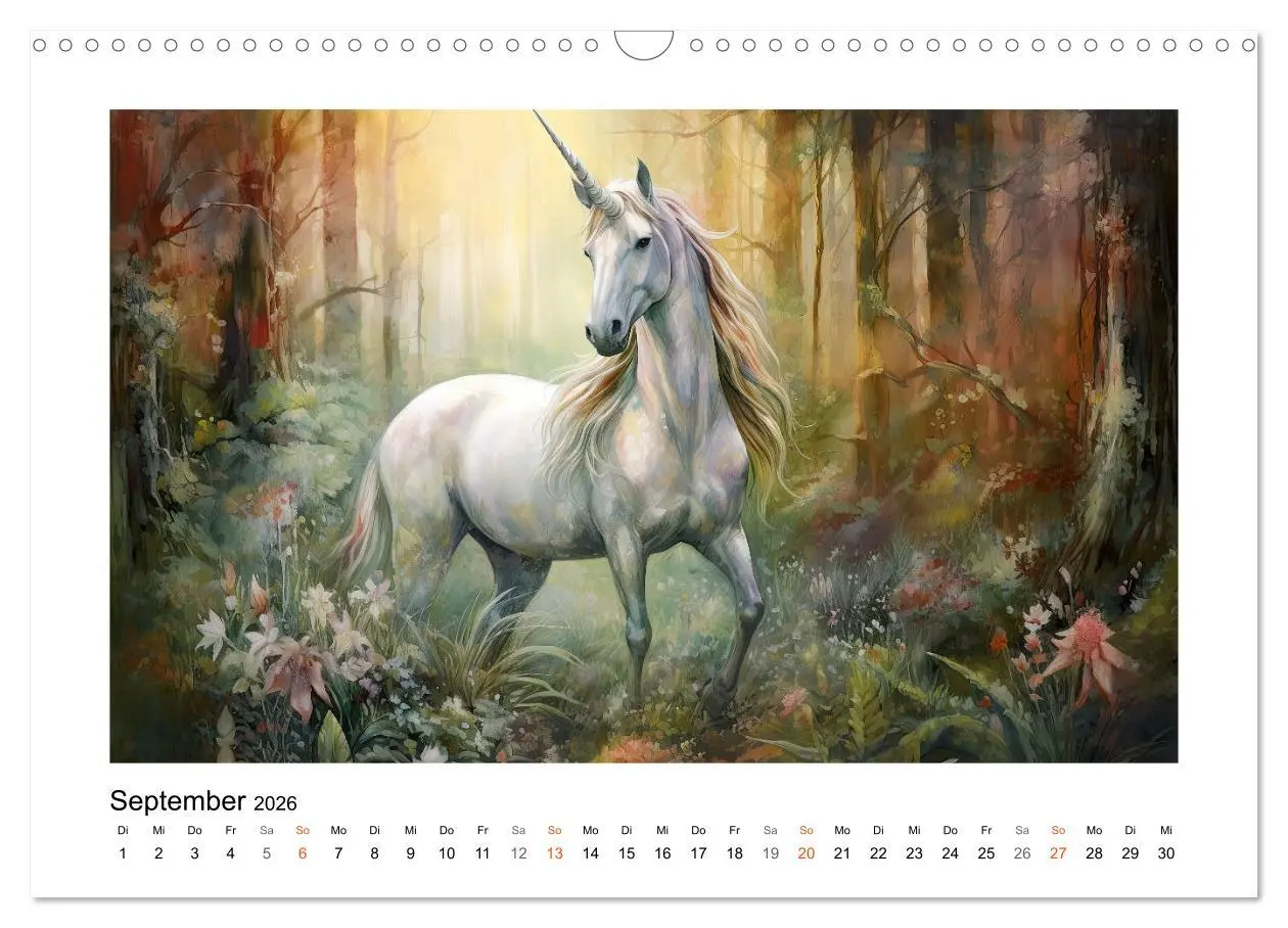 Bild: 9783457513750 | Geliebte Einhörner (Wandkalender 2026 DIN A3 quer), CALVENDO...