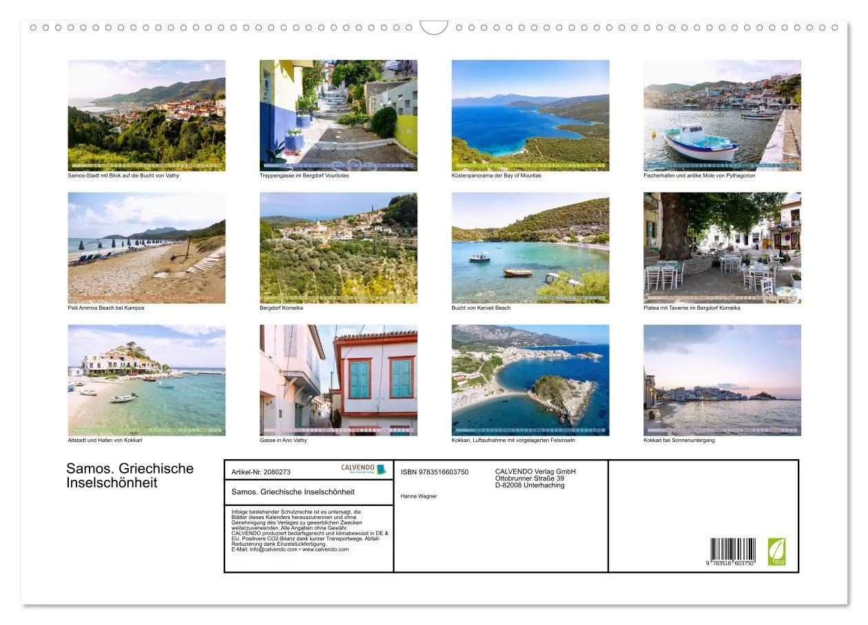 Bild: 9783516603750 | Samos. Griechische Inselschönheit (Wandkalender 2026 DIN A2 quer),...