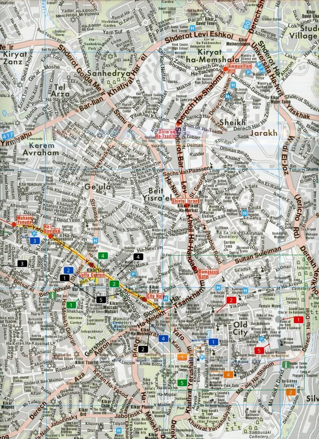 Bild: 9783707913750 | Jerusalem, Stadtplan 1:12.500, City Pocket + The Big Five | Deutsch