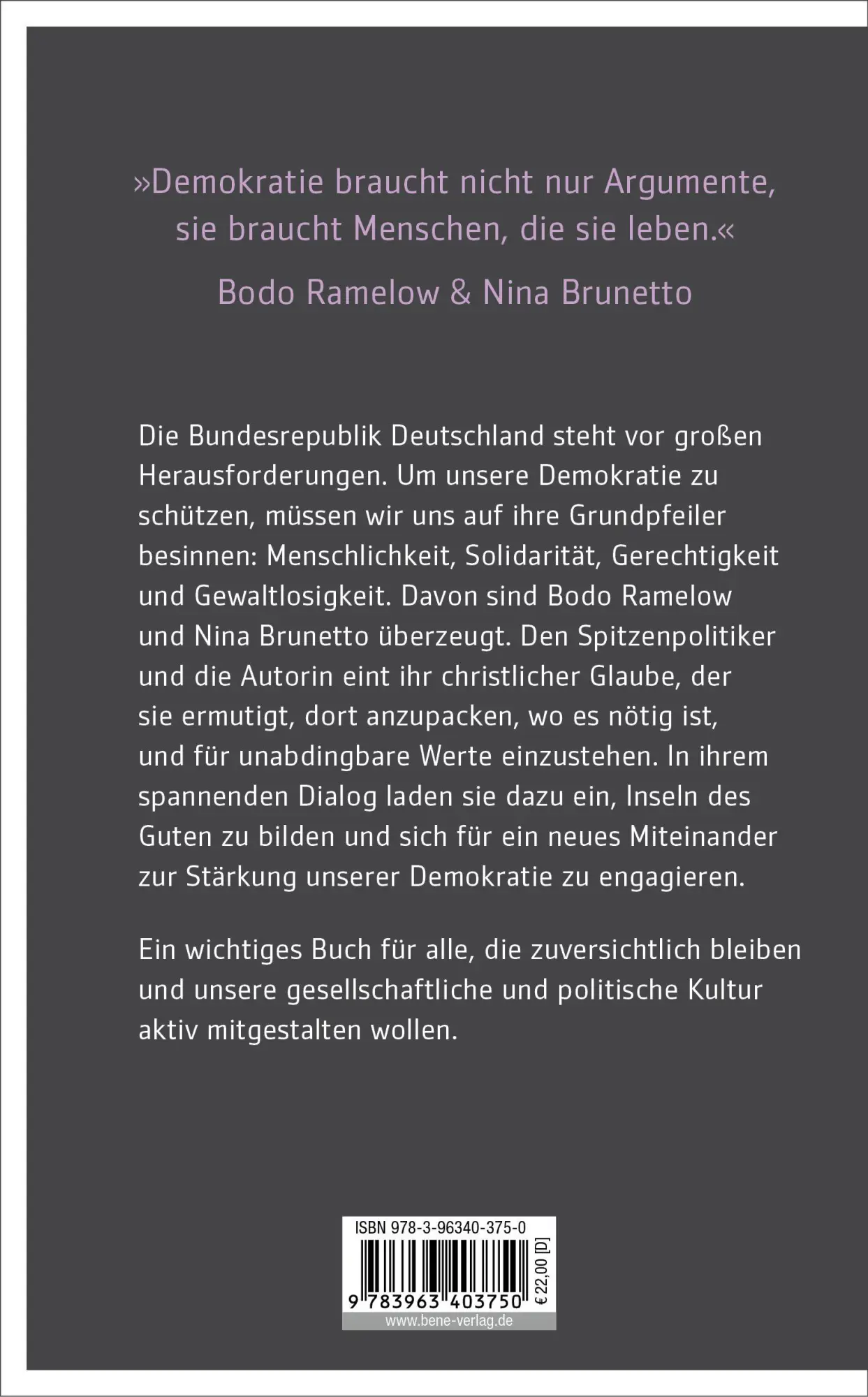 Rückseite: 9783963403750 | Nie den Glauben verlieren | Bodo Ramelow (u. a.) | Buch | 224 S.
