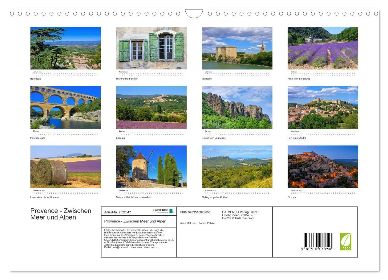 Bild: 9783516073850 | Provence - Zwischen Meer und Alpen (Wandkalender 2026 DIN A3 quer),...