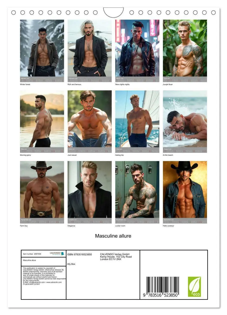Bild: 9783516523850 | Masculine allure (Wall Calendar 2026 DIN A4 portrait), CALVENDO 12...