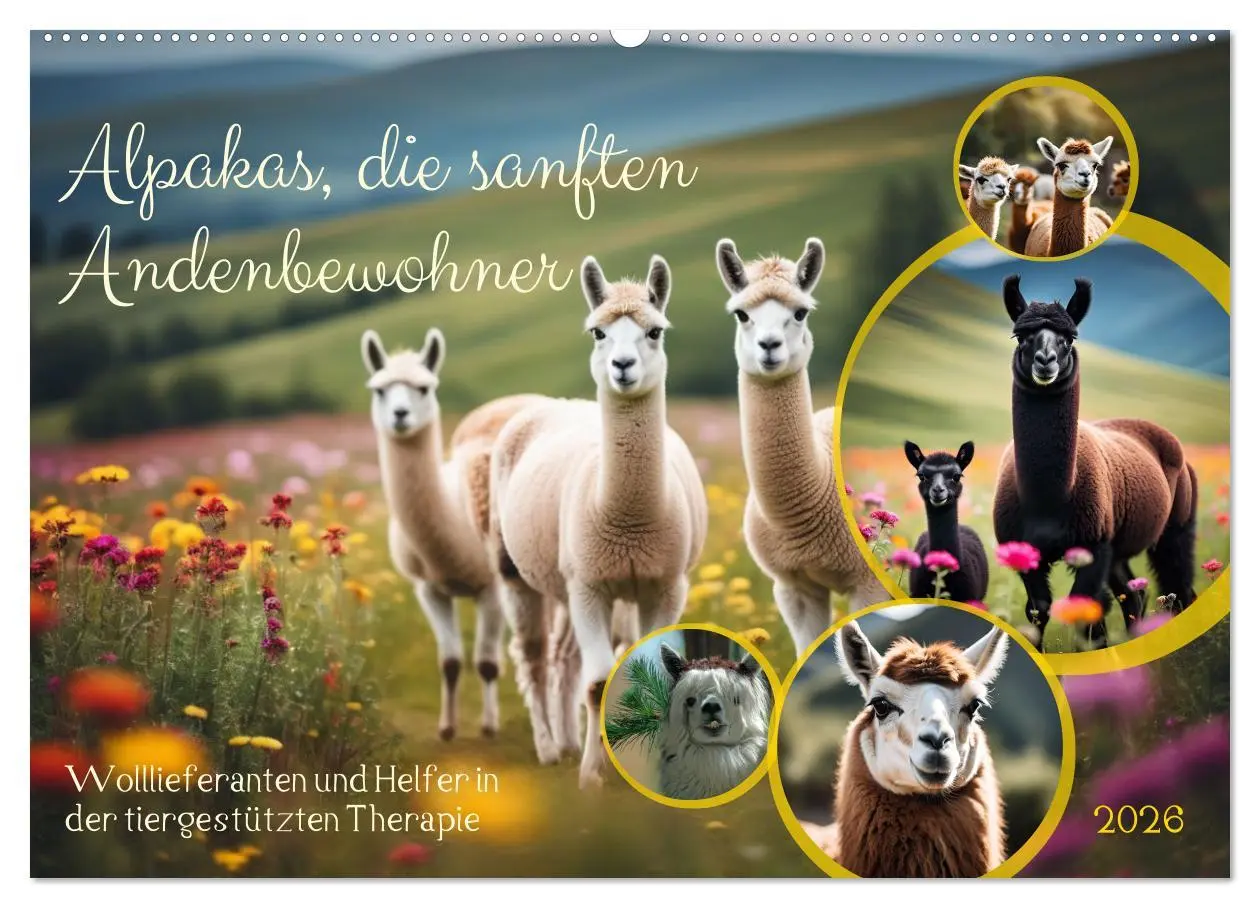 Cover: 9783457353950 | Alpakas, die sanften Andenbewohner (Wandkalender 2026 DIN A2 quer),...