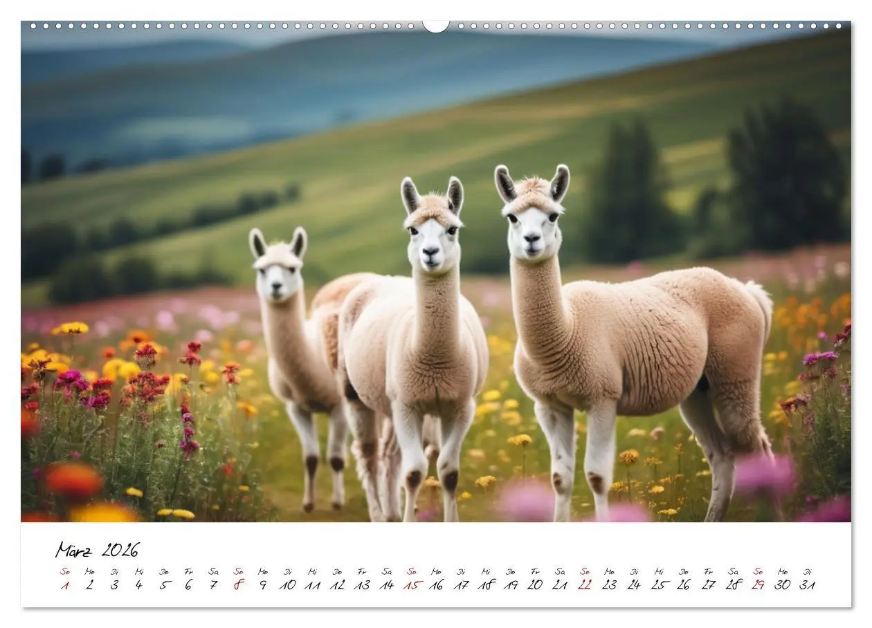 Bild: 9783457353950 | Alpakas, die sanften Andenbewohner (Wandkalender 2026 DIN A2 quer),...