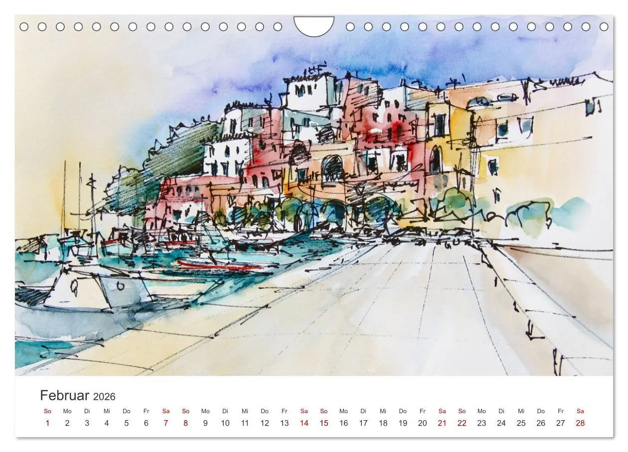 Bild: 9783457663950 | Italienische Reiseskizzen (Wandkalender 2026 DIN A4 quer), CALVENDO...