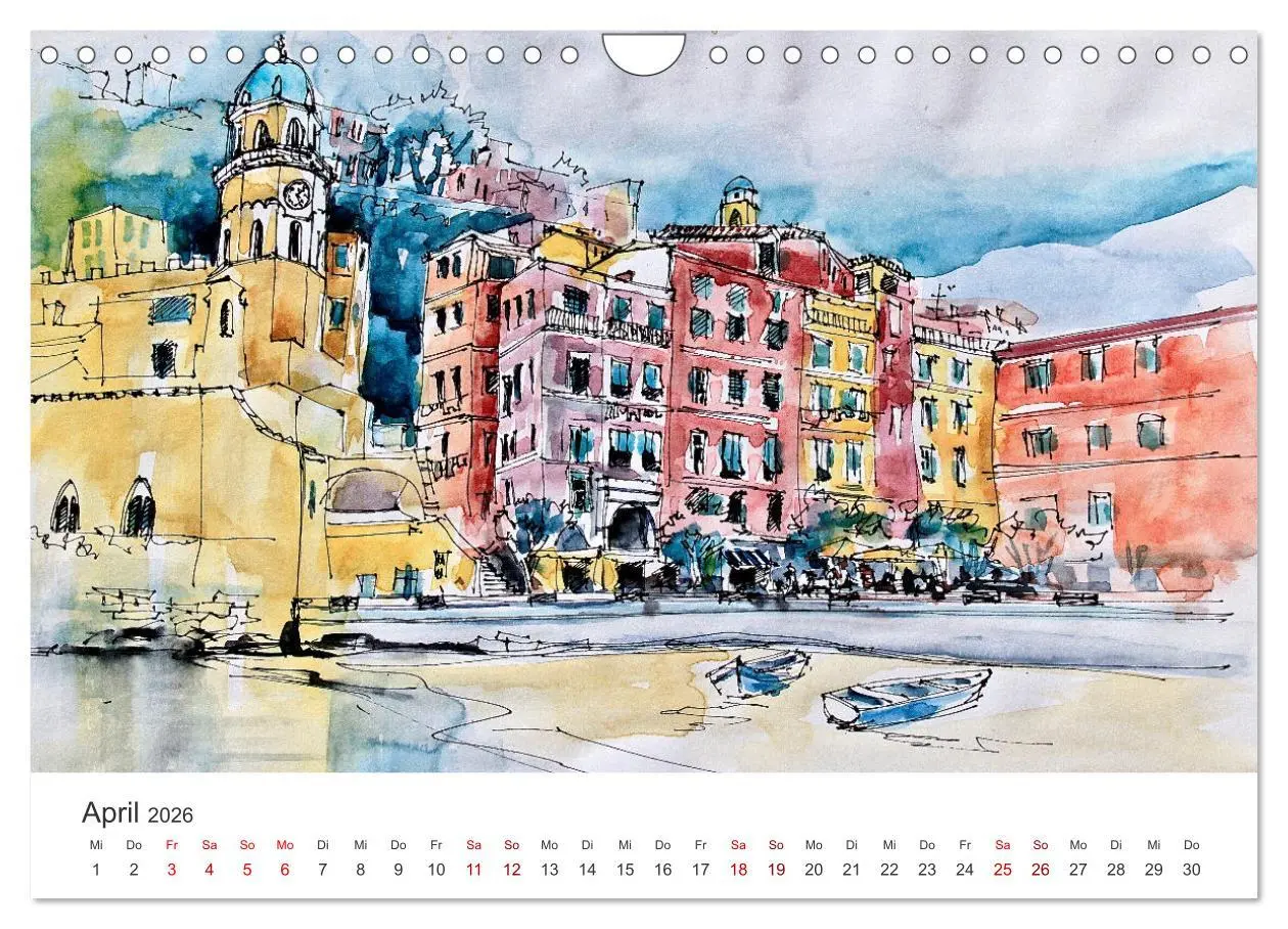 Bild: 9783457663950 | Italienische Reiseskizzen (Wandkalender 2026 DIN A4 quer), CALVENDO...