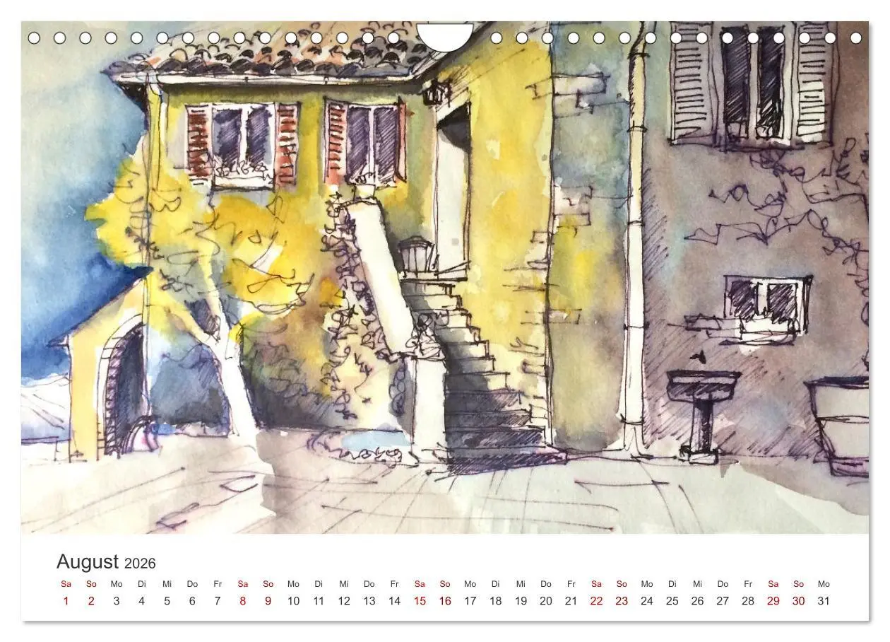 Bild: 9783457663950 | Italienische Reiseskizzen (Wandkalender 2026 DIN A4 quer), CALVENDO...