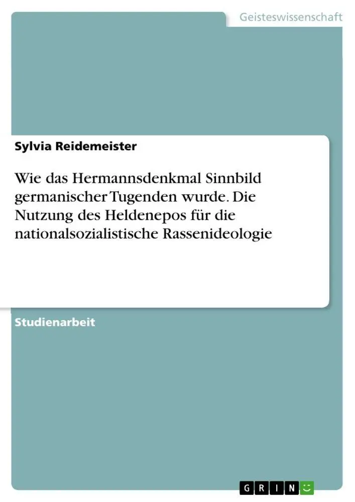 Cover: 9783656893950 | Wie das Hermannsdenkmal Sinnbild germanischer Tugenden wurde. Die...
