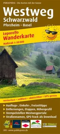 Cover: 9783899203950 | Wanderkarte Westweg Schwarzwald, Pforzheim - Basel 1 : 50 000 | 2010