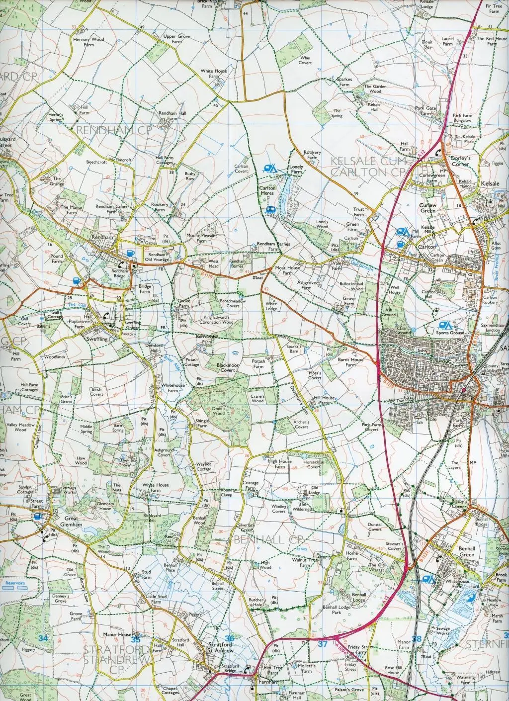 Bild: 9780319244050 | Woodbridge and Saxmundham | Ordnance Survey | (Land-)Karte | Englisch