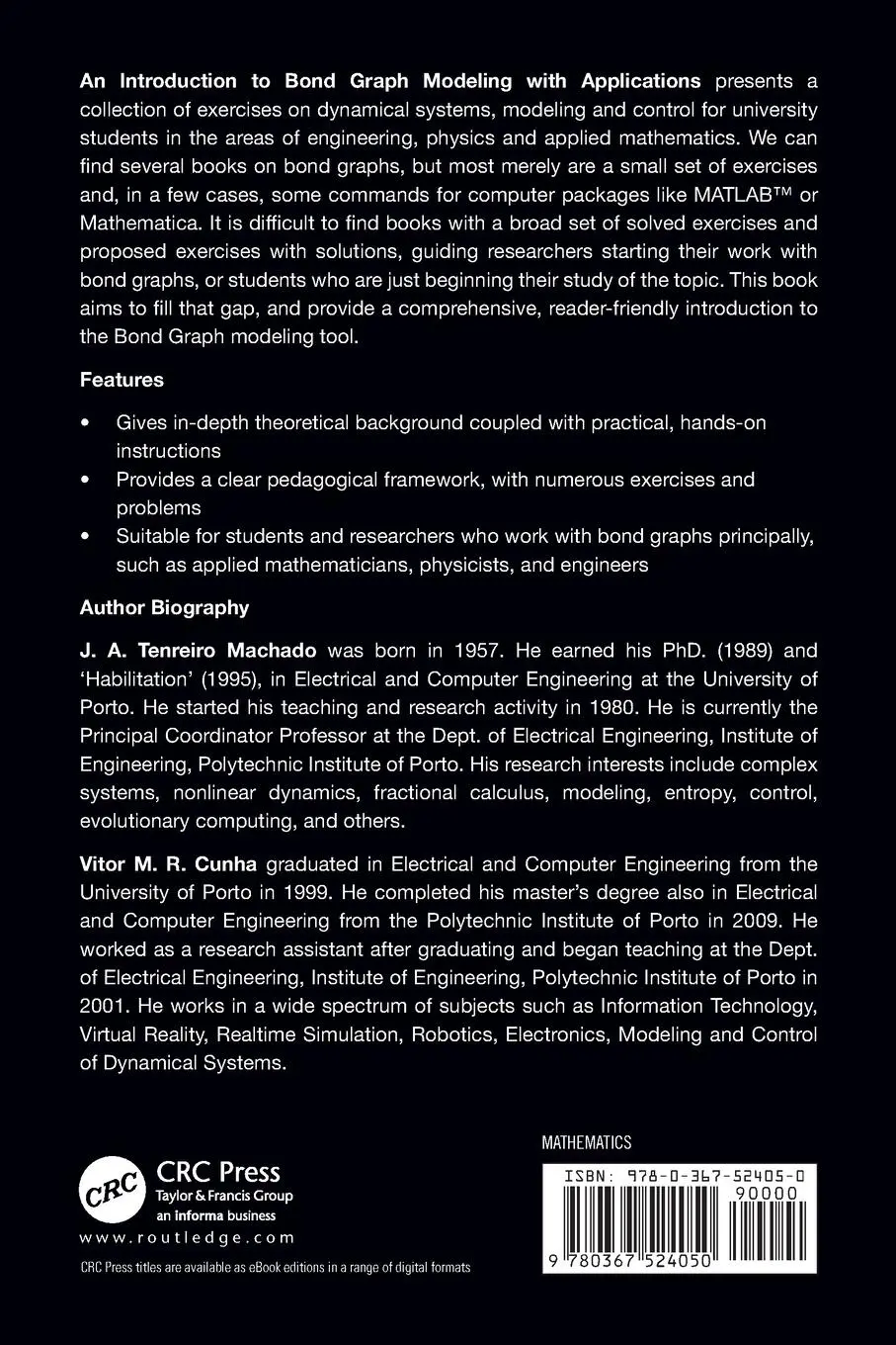 Rückseite: 9780367524050 | An Introduction to Bond Graph Modeling with Applications | Taschenbuch
