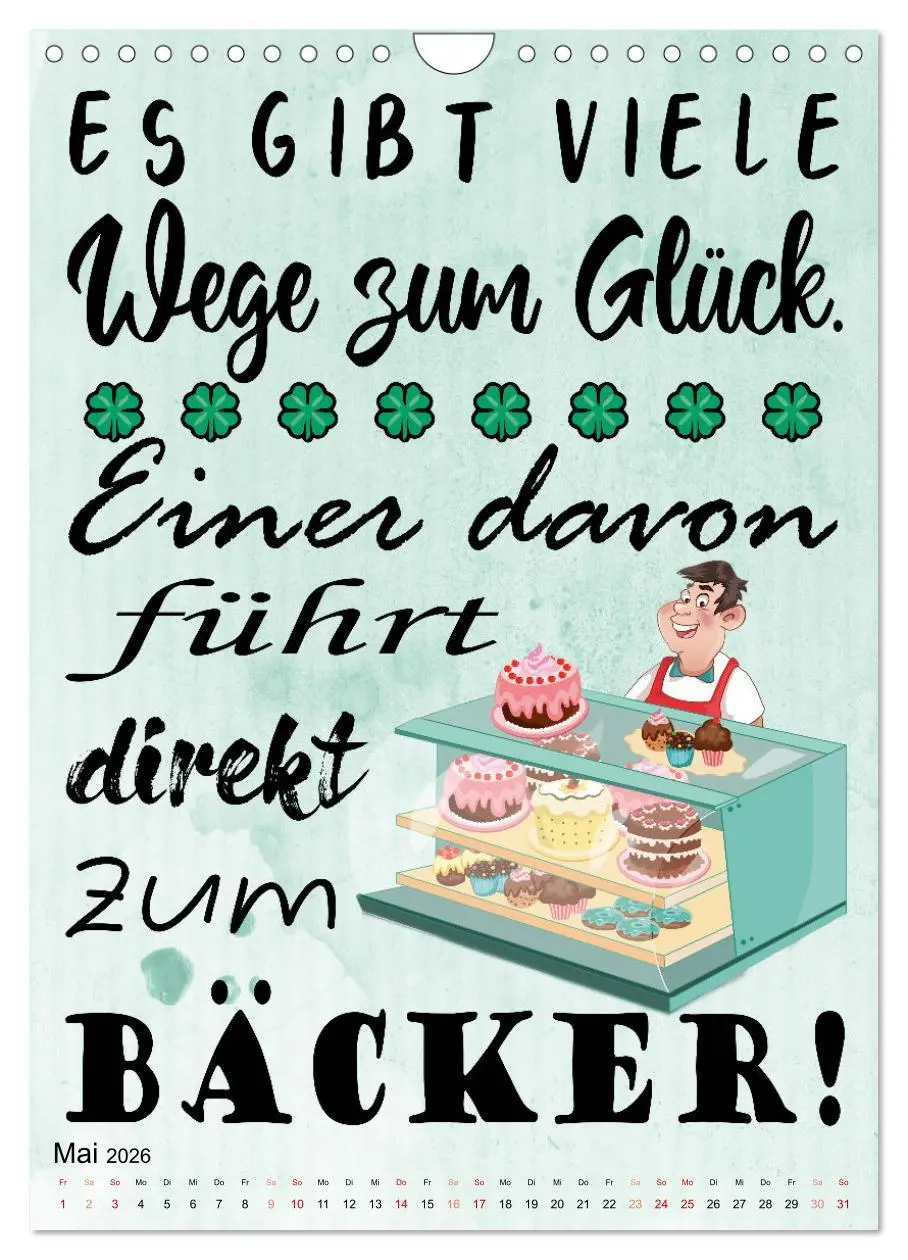 Bild: 9783516334050 | Bäckersprüche (Wandkalender 2026 DIN A4 hoch), CALVENDO Monatskalender