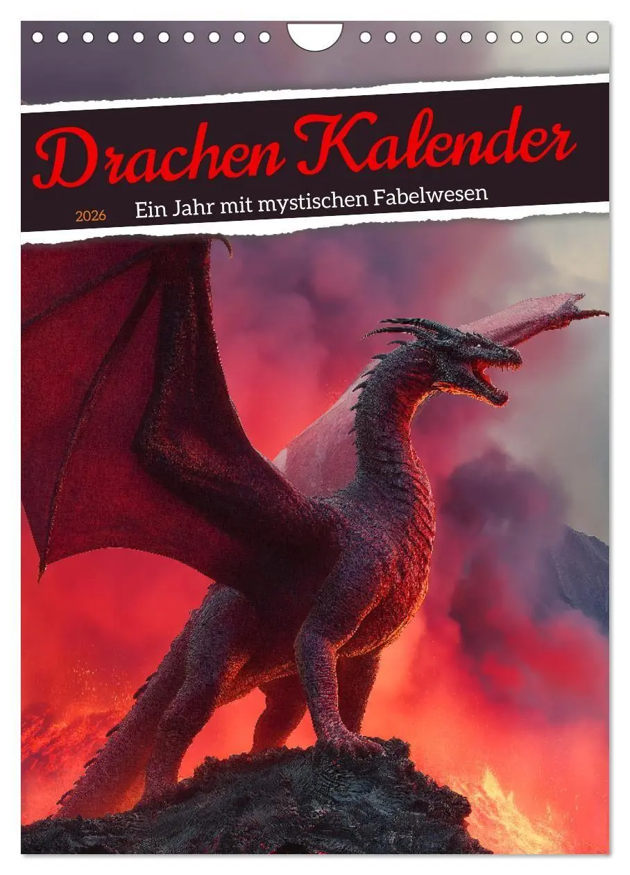 Cover: 9783516714050 | Drachen Kalender - ein Jahr mit mystischen Fabelwesen (Wandkalender...
