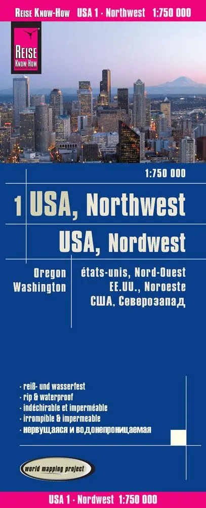 Cover: 9783831774050 | Reise Know-How Landkarte USA 01, Nordwest (1:750.000) : Washington...