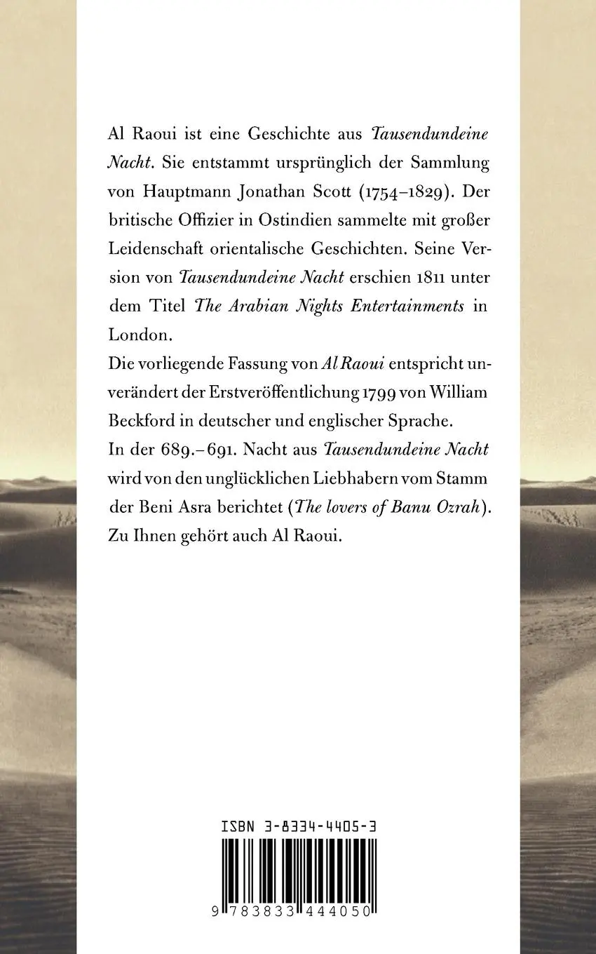 Rückseite: 9783833444050 | Al Raoui | Eine arabische Erzählung / A Tale from the Arabic | Buch