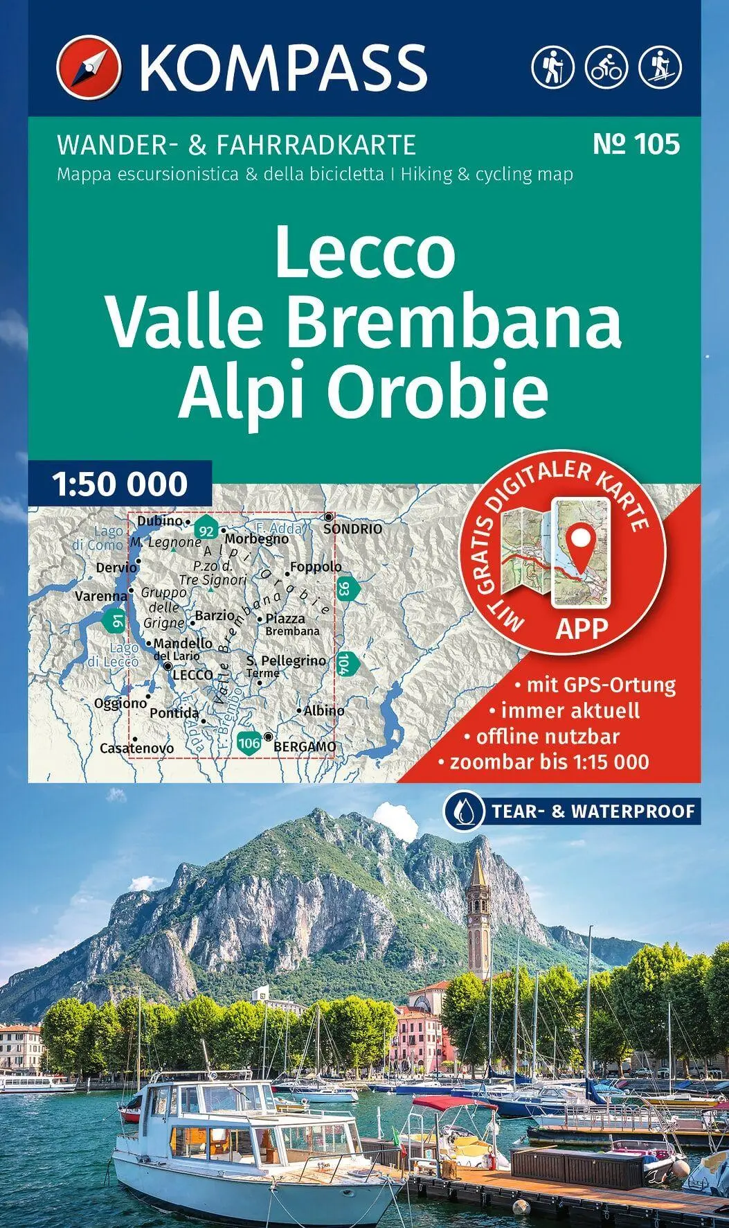 Cover: 9783991544050 | KOMPASS Wanderkarte 105 Lecco, Valle Brembana, Alpi Orobie 1:50.000