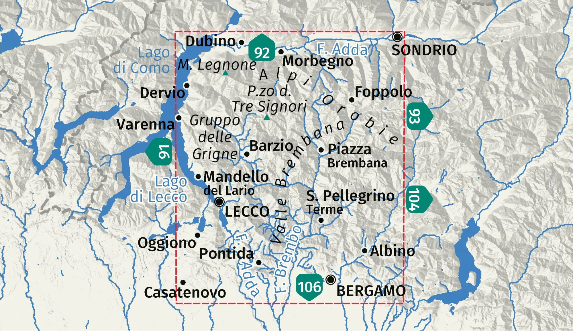 Bild: 9783991544050 | KOMPASS Wanderkarte 105 Lecco, Valle Brembana, Alpi Orobie 1:50.000