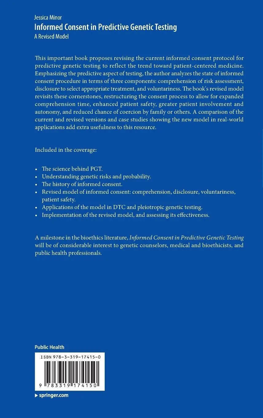 Rückseite: 9783319174150 | Informed Consent in Predictive Genetic Testing | A Revised Model | vii