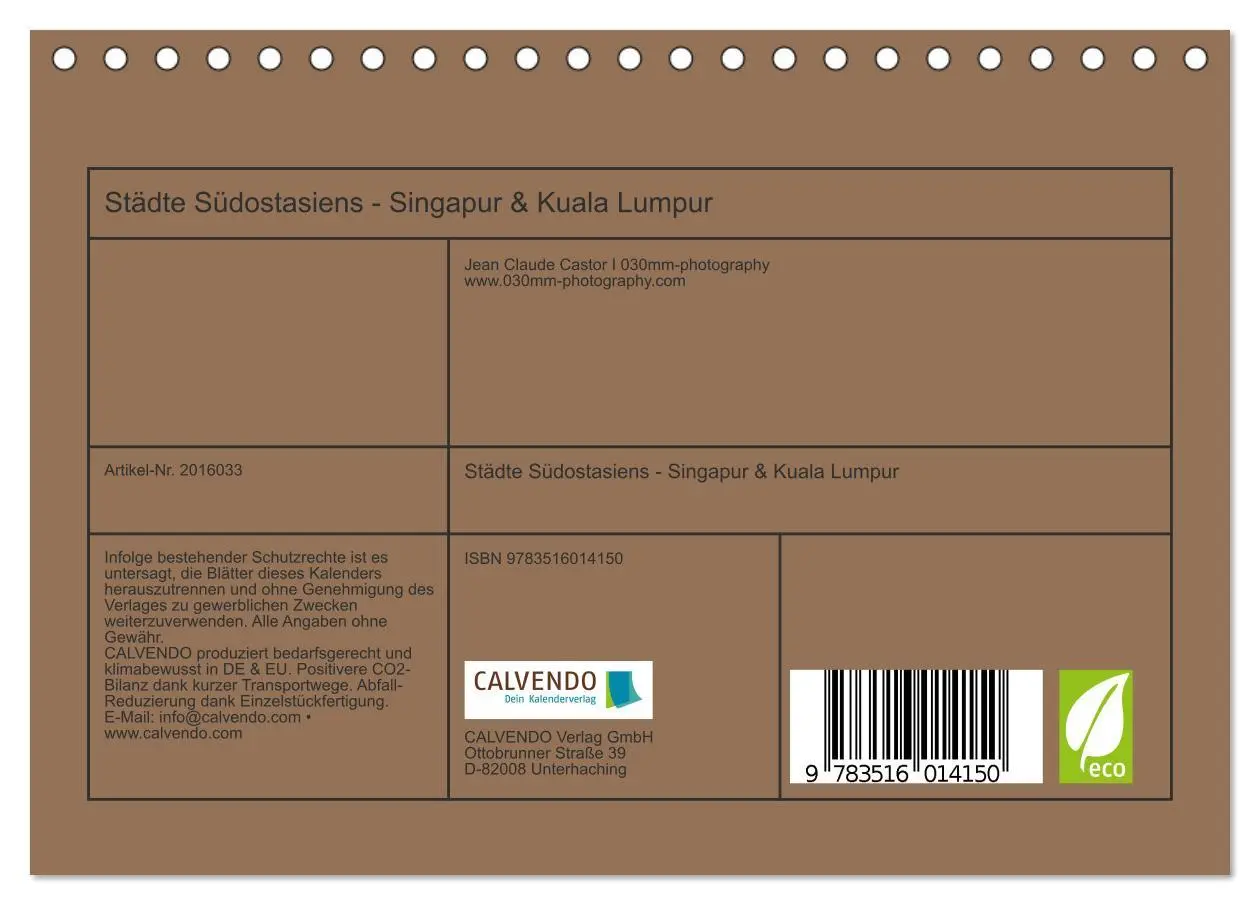 Bild: 9783516014150 | Städte Südostasiens - Singapur &amp; Kuala Lumpur (Tischkalender 2026...