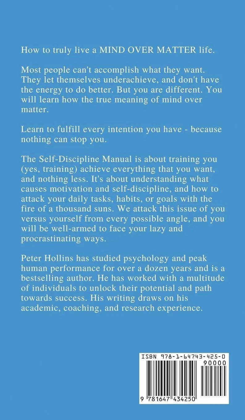 Rückseite: 9781647434250 | The Self-Discipline Manual | Peter Hollins | Buch | Englisch | 2023