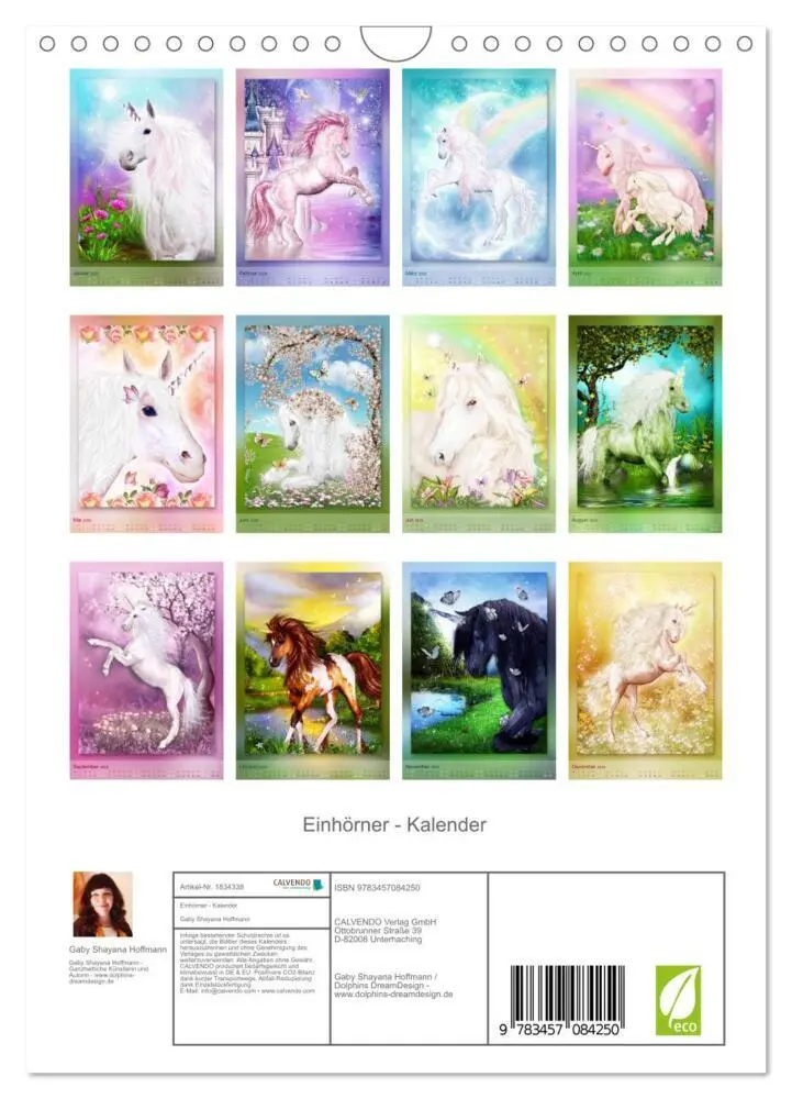 Bild: 9783457084250 | Einhörner - Kalender (Wandkalender 2025 DIN A4 hoch), CALVENDO...