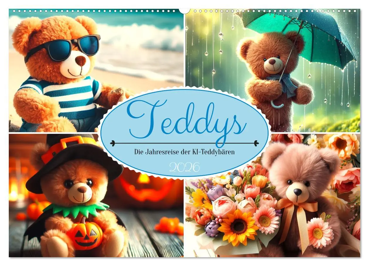 Cover: 9783457464250 | Teddys - Die Jahresreise der KI-Teddybären (Wandkalender 2026 DIN...