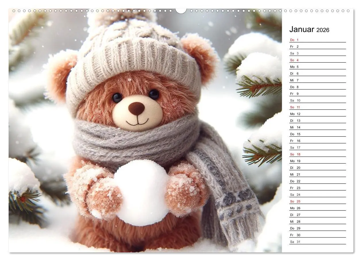 Bild: 9783457464250 | Teddys - Die Jahresreise der KI-Teddybären (Wandkalender 2026 DIN...