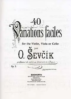 Cover: 9790201614250 | 40 Variations Faciles | for the Violin, Viola or Cello | Otakar Sevcik