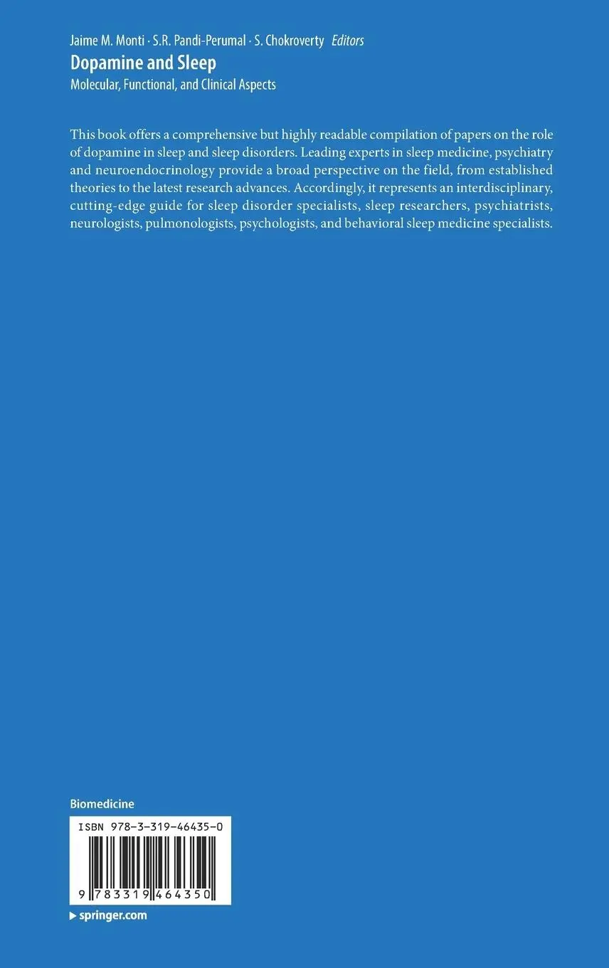 Rückseite: 9783319464350 | Dopamine and Sleep | Molecular, Functional, and Clinical Aspects | xv
