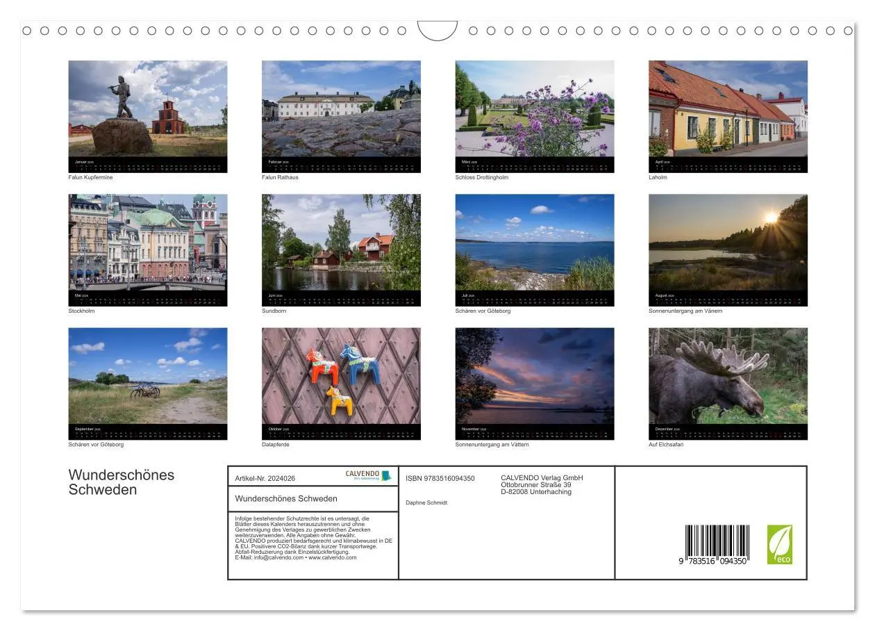 Bild: 9783516094350 | Wunderschönes Schweden (Wandkalender 2026 DIN A3 quer), CALVENDO...