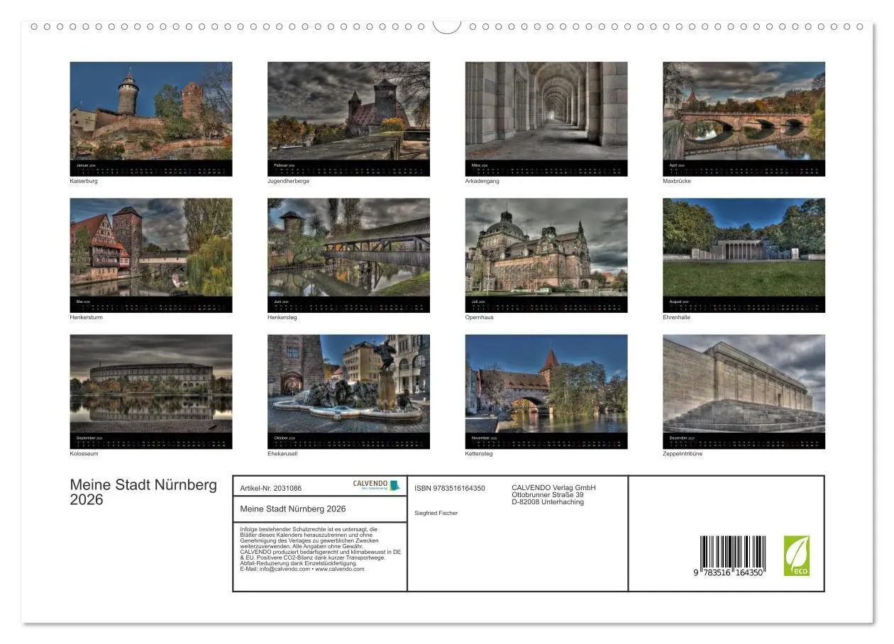 Bild: 9783516164350 | Meine Stadt Nürnberg 2026 (hochwertiger Premium Wandkalender 2026...