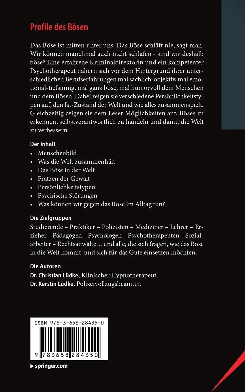 Rückseite: 9783658284350 | Profile des Bösen | und wie man sie erkennt - eine Anleitung | Buch