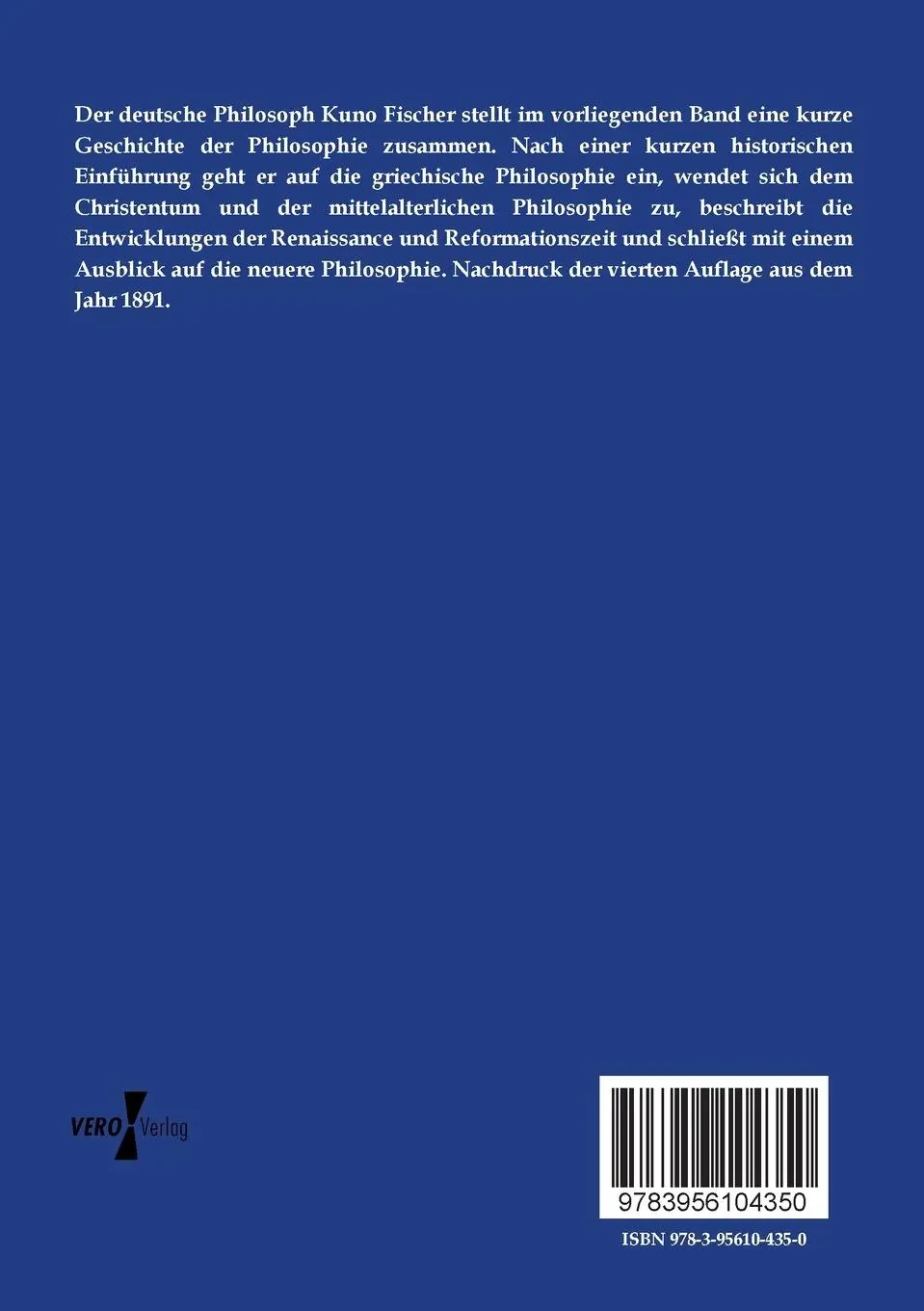 Rückseite: 9783956104350 | Einleitung in die Geschichte der neueren Philosophie | Kuno Fischer