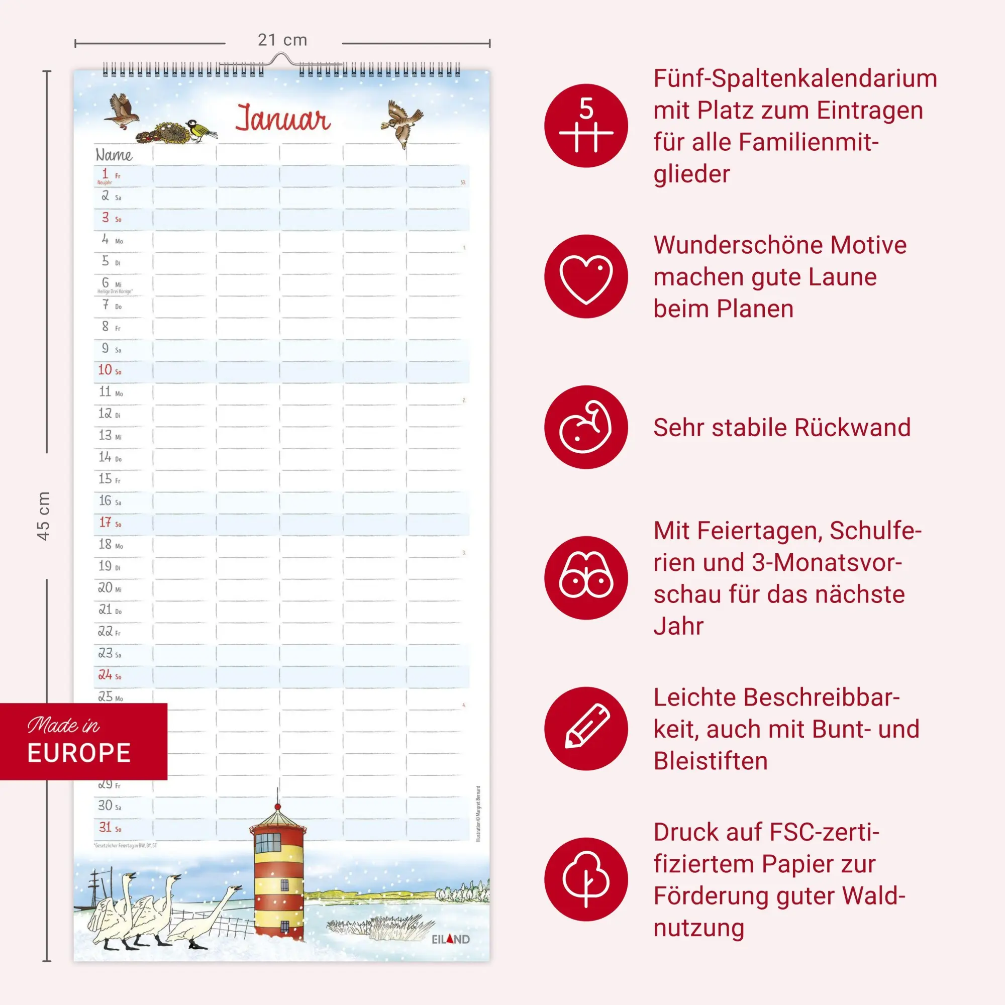 Bild: 9783964024350 | An der Waterkant Familienplaner 2027 - Margret Bernard | Bernard