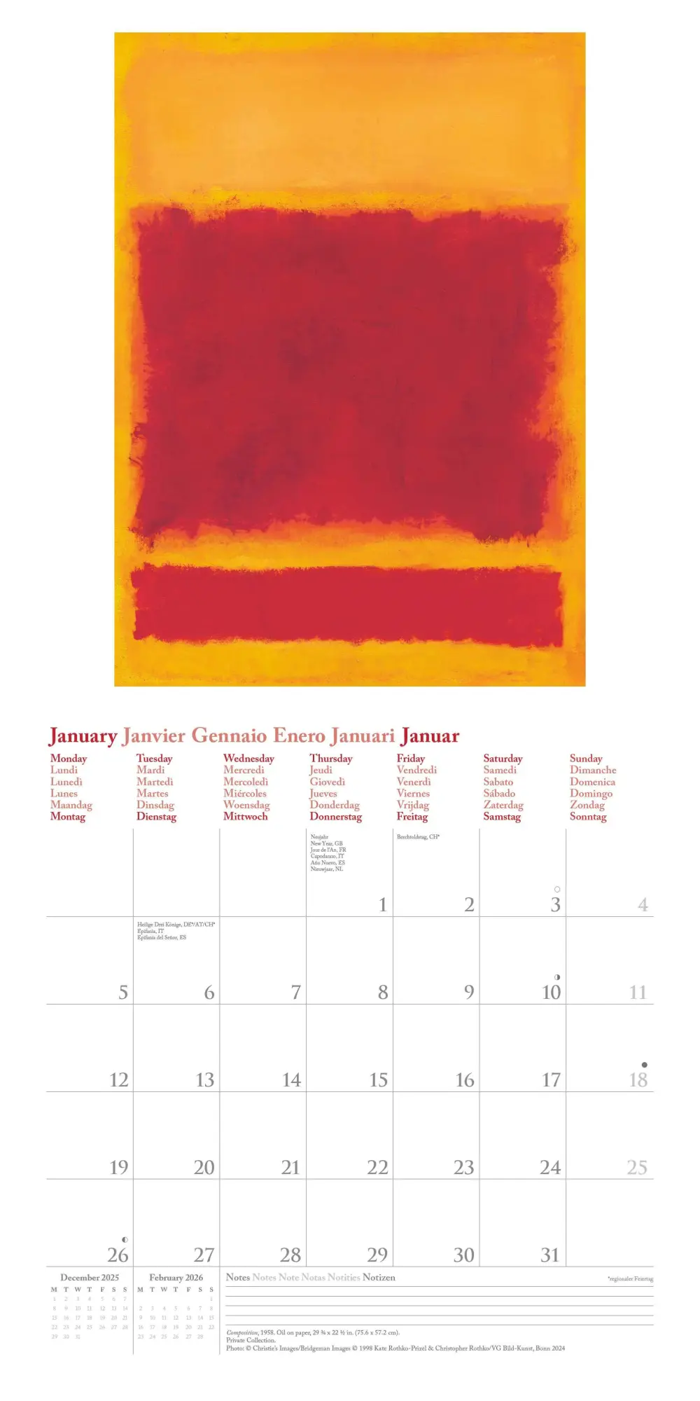 Bild: 4069095004450 | Mark Rothko 2026 - Wand-Kalender - Broschüren-Kalender - 30x30 -...