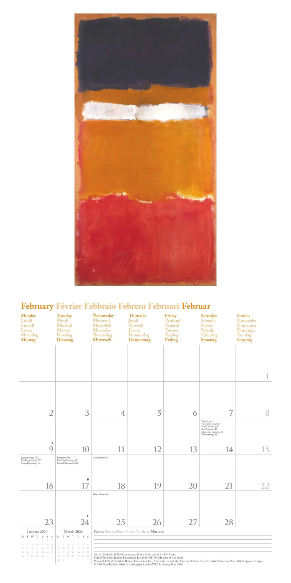 Bild: 4069095004450 | Mark Rothko 2026 - Wand-Kalender - Broschüren-Kalender - 30x30 -...