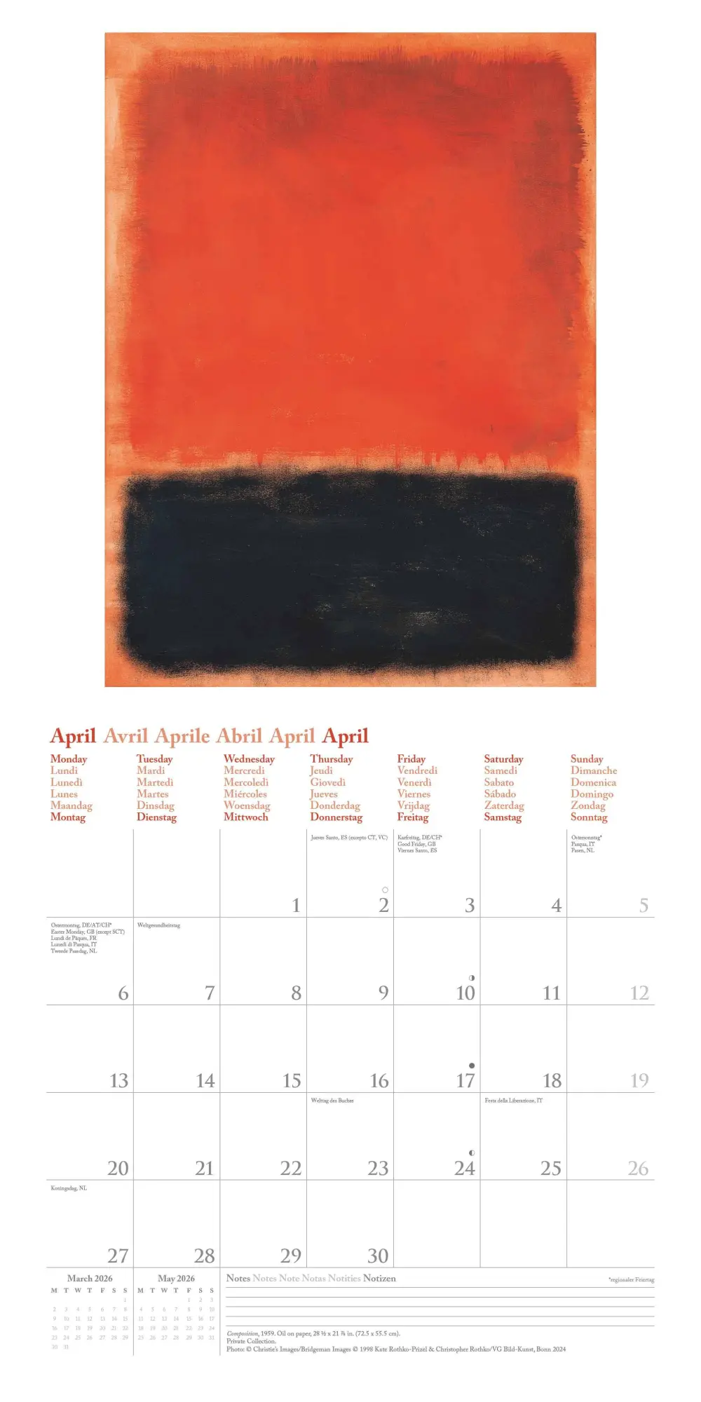 Bild: 4069095004450 | Mark Rothko 2026 - Wand-Kalender - Broschüren-Kalender - 30x30 -...