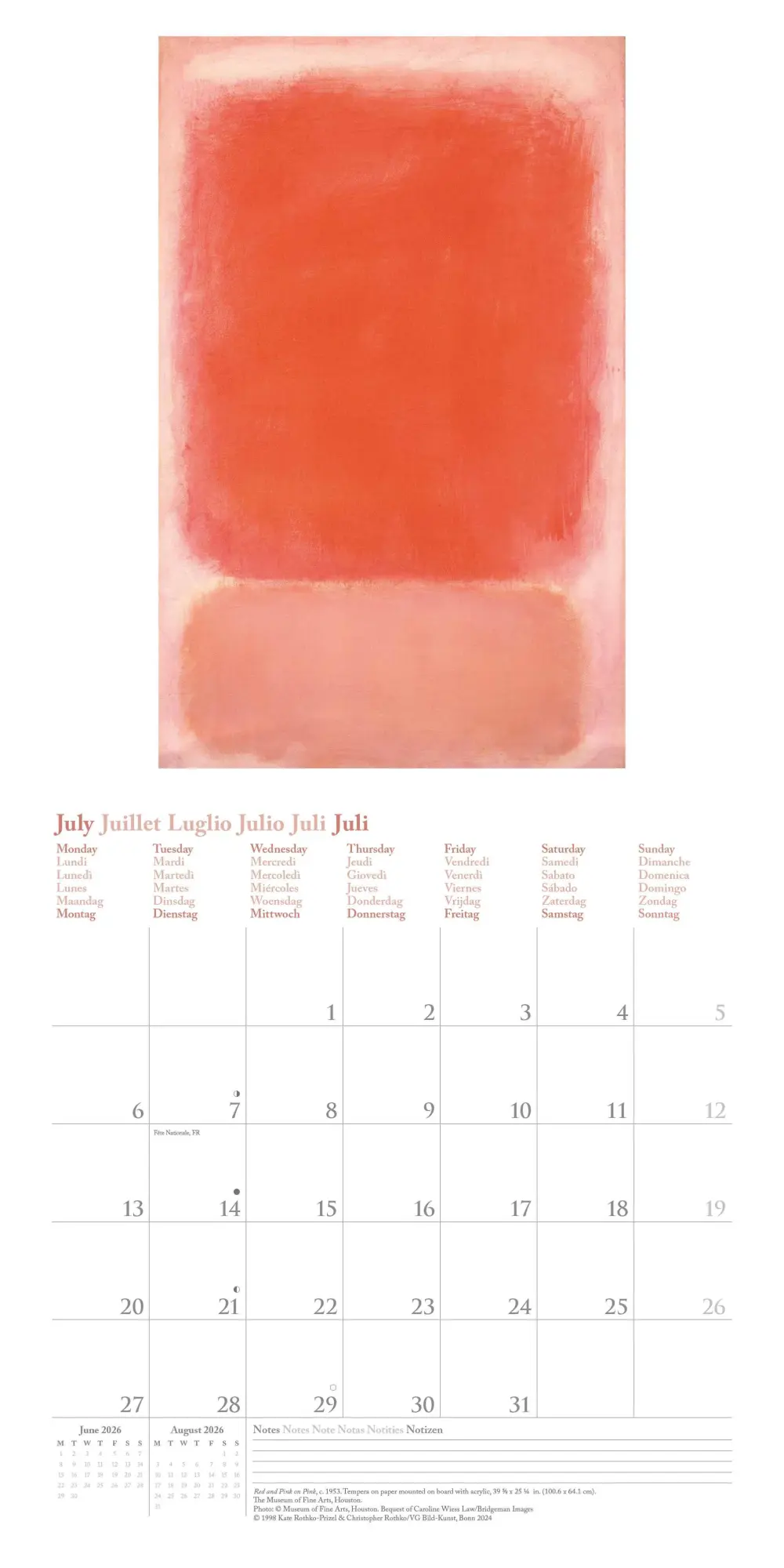 Bild: 4069095004450 | Mark Rothko 2026 - Wand-Kalender - Broschüren-Kalender - 30x30 -...