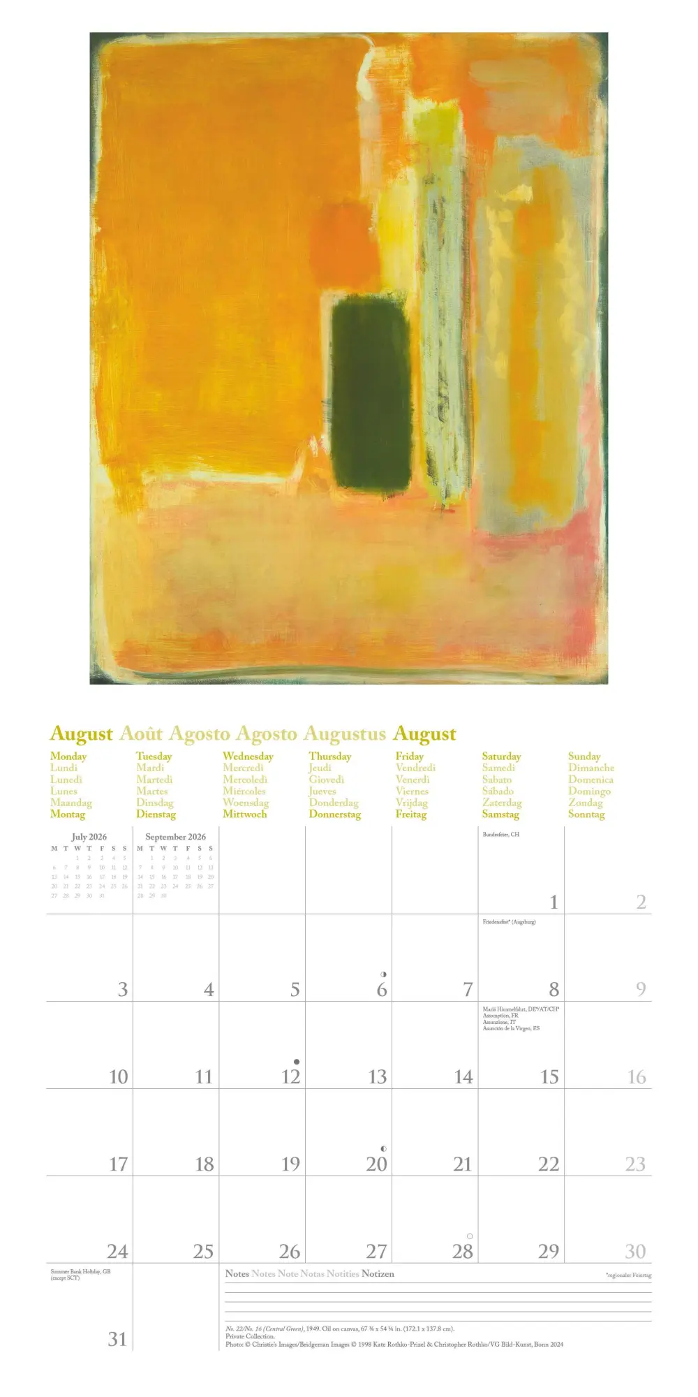 Bild: 4069095004450 | Mark Rothko 2026 - Wand-Kalender - Broschüren-Kalender - 30x30 -...