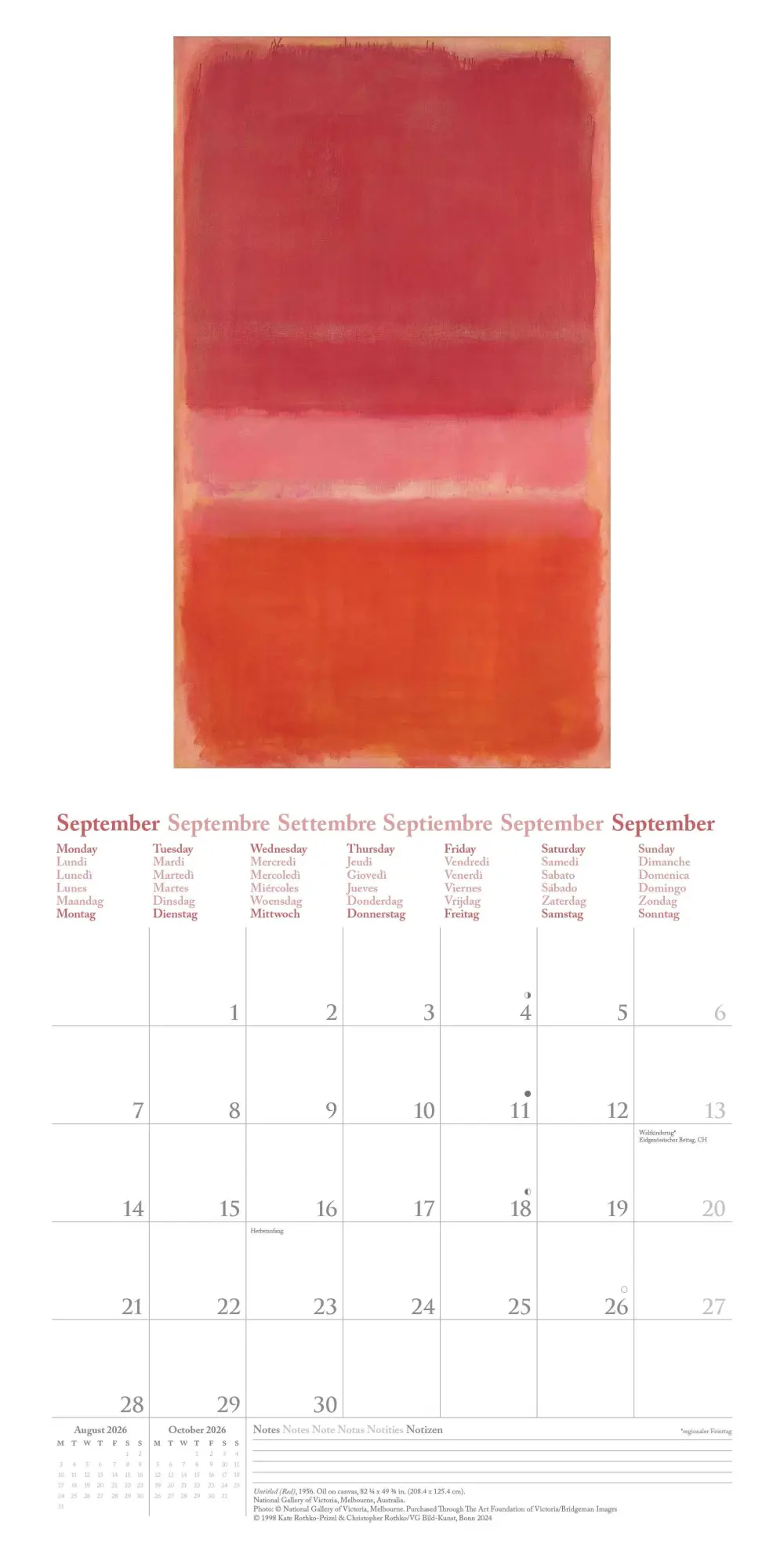 Bild: 4069095004450 | Mark Rothko 2026 - Wand-Kalender - Broschüren-Kalender - 30x30 -...