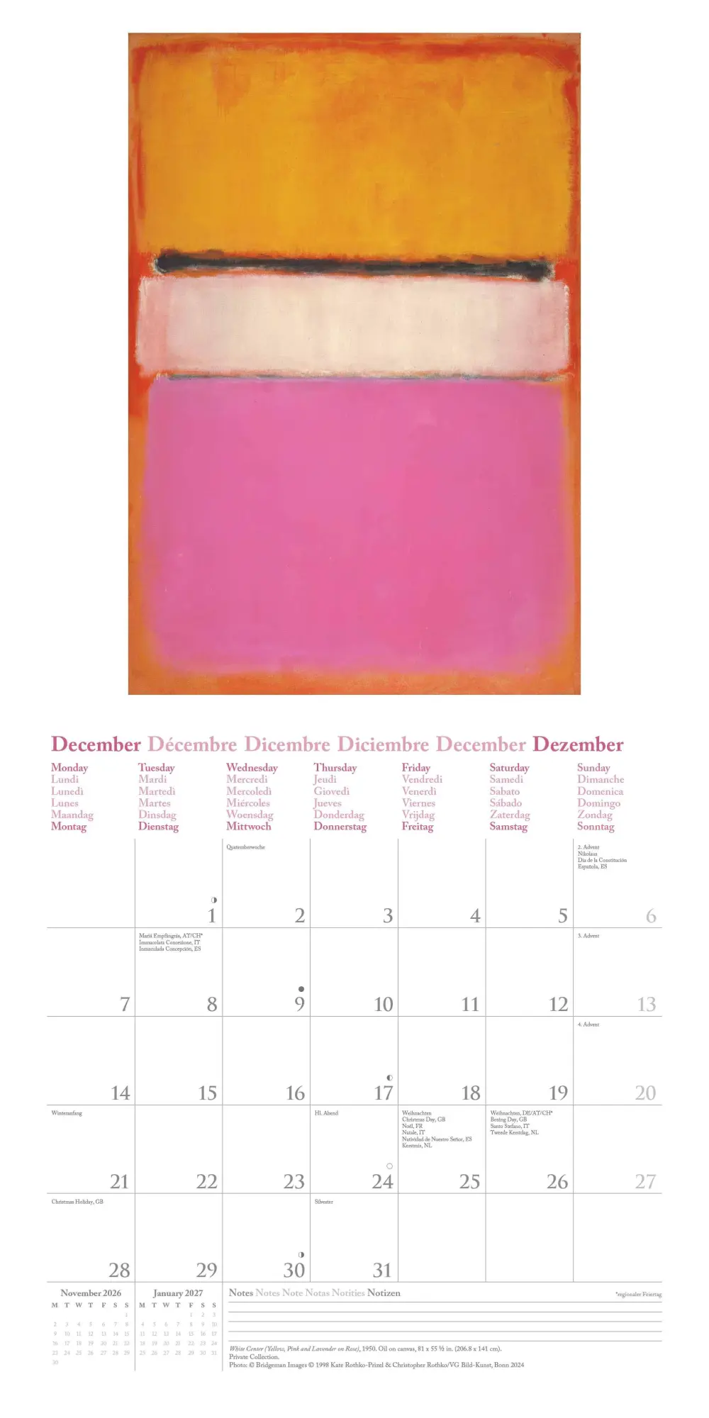 Bild: 4069095004450 | Mark Rothko 2026 - Wand-Kalender - Broschüren-Kalender - 30x30 -...