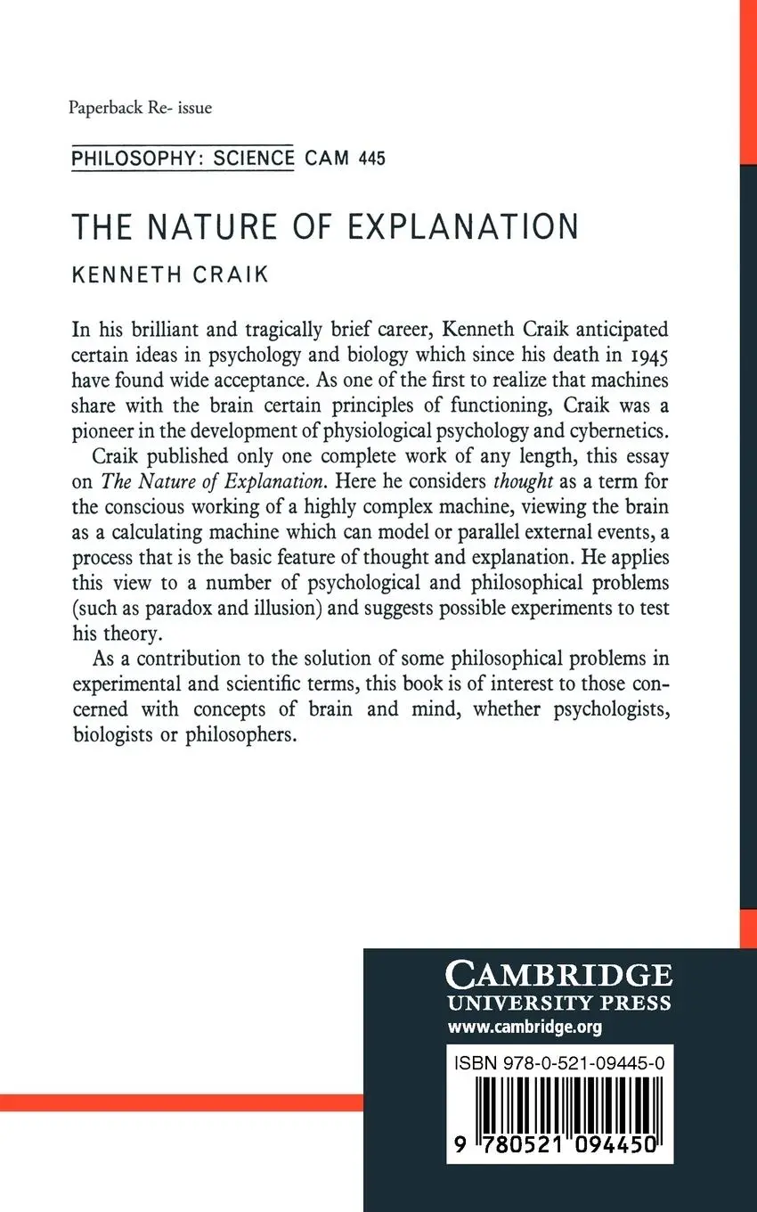 Rückseite: 9780521094450 | The Nature of Explanation | David Ed. Craik (u. a.) | Taschenbuch