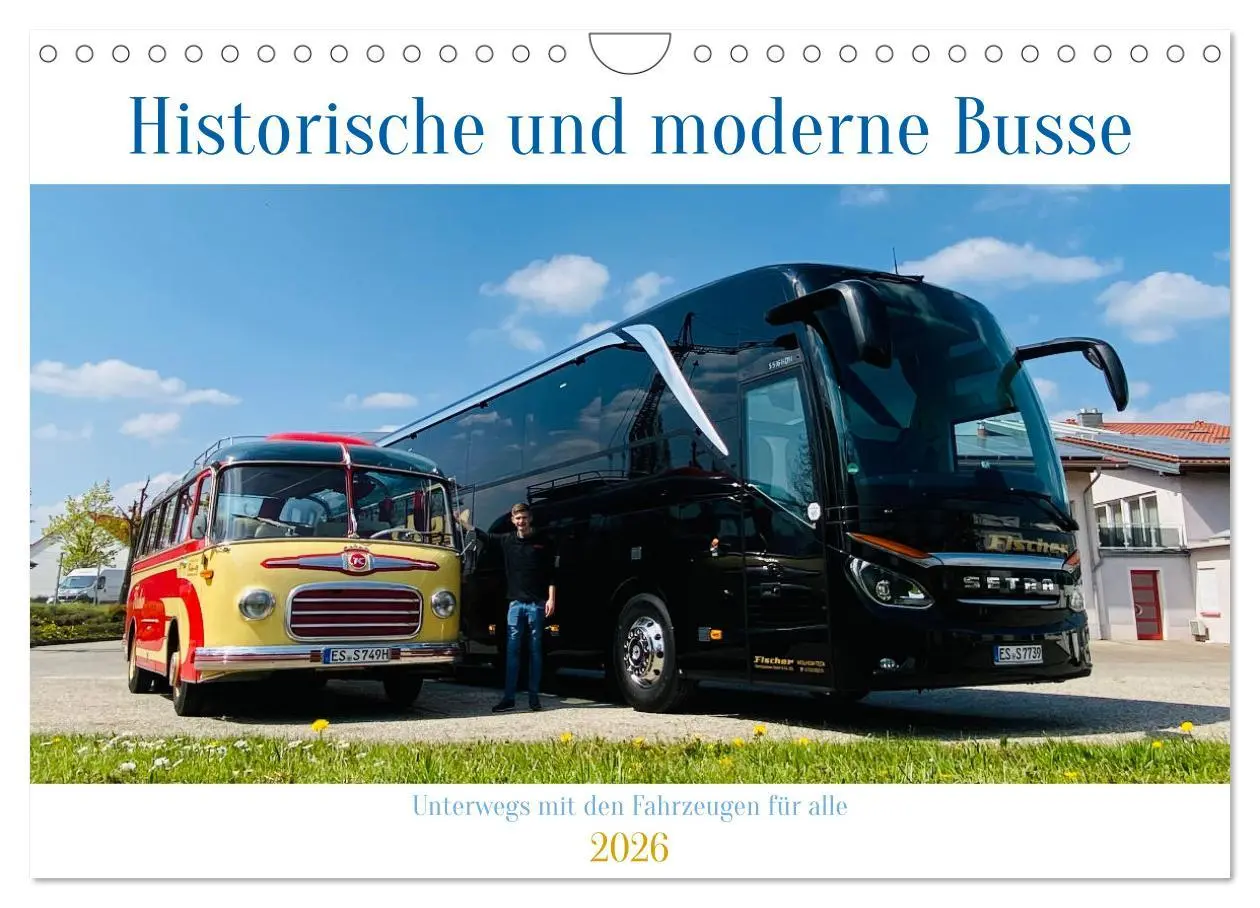Cover: 9783457374450 | Historische und moderne Busse (Wandkalender 2026 DIN A4 quer),...