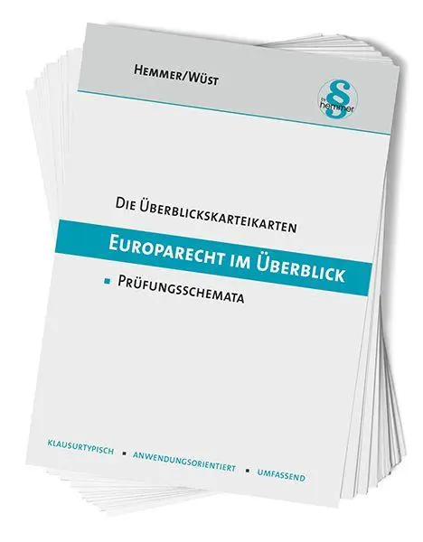 Cover: 9783968384450 | Die Überblickskarteikarten Europarecht im Überblick | Prüfungsschemata