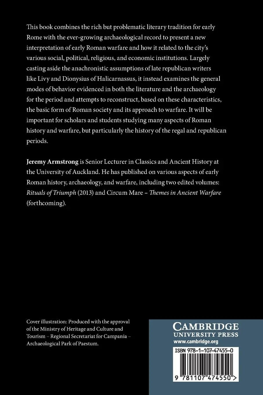 Rückseite: 9781107474550 | War and Society in Early Rome | Jeremy Armstrong | Taschenbuch | 2021