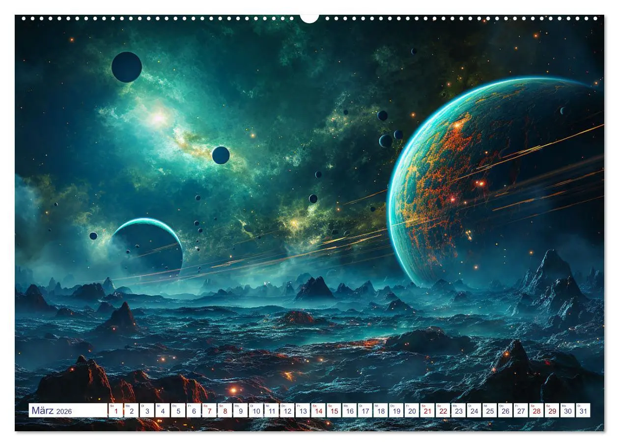Bild: 9783457504550 | Ferne Welten (hochwertiger Premium Wandkalender 2026 DIN A2 quer),...