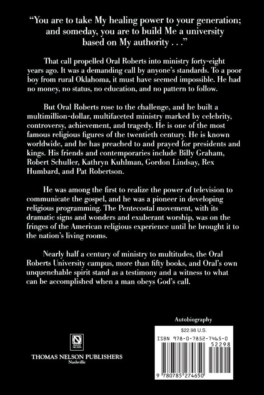 Rückseite: 9780785274650 | Expect a Miracle, My Life and Ministry | Oral Roberts (u. a.) | Buch