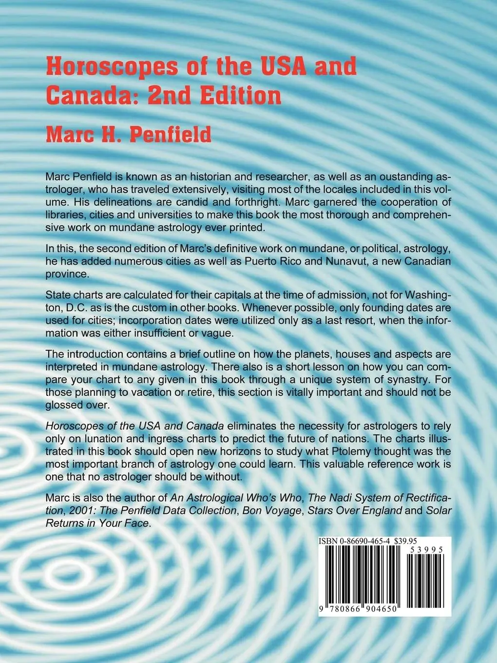 Rückseite: 9780866904650 | Horoscopes of the USA and Canada | Marc H. Penfield | Taschenbuch