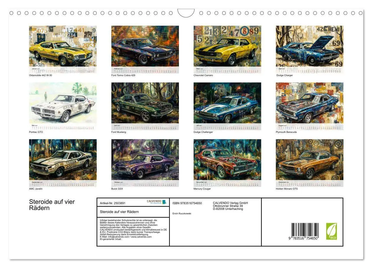 Bild: 9783516754650 | Steroide auf vier Rädern (Wandkalender 2027 DIN A3 quer), CALVENDO...